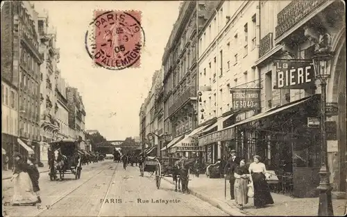 Ak Paris IX. Bezirksoper, Rue Lafayette