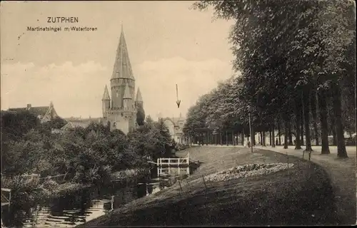 Ak Zutphen Gelderland, Martinetsingel, Wasserturm