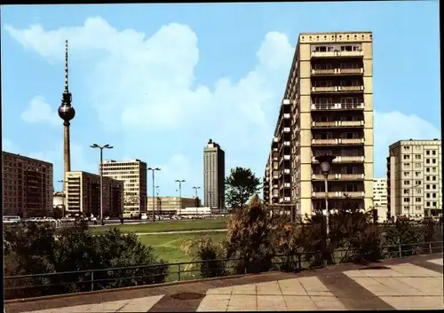 Ak Berlin Mitte, Alexanderplatz, Hochhäuser, Fernsehturm