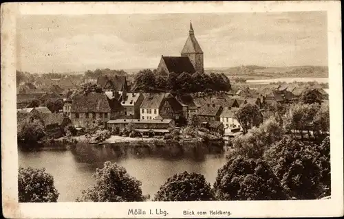 Ak Mölln im Herzogtum Lauenburg, Blick vom Heidberg, Kirche