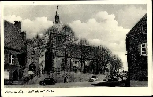 Ak Mölln in Lauenburg, Rathaus, Kirche, Autos
