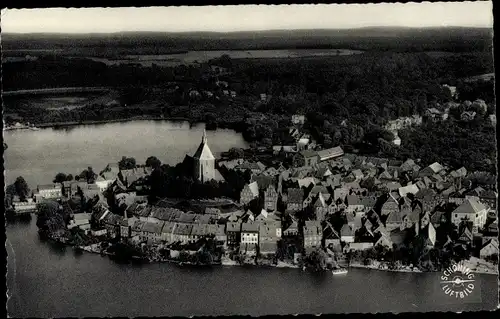 Ak Mölln in Lauenburg, Luftaufnahme, Kirche