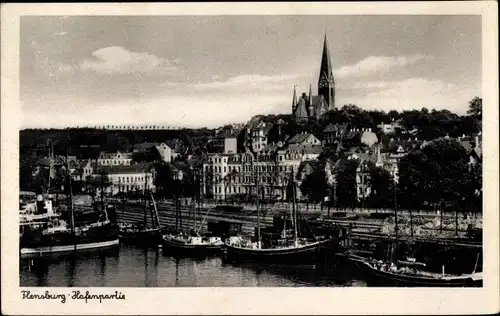 Ak Flensburg in Schleswig Holstein, Hafen