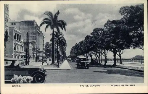 Ak Rio de Janeiro Brasilien, Avenue Beira Mar