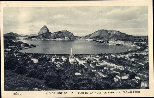 Ak Rio de Janeiro Brasilien, Coin de la Ville, le Pain de Sucre au Fond, Zuckerhut