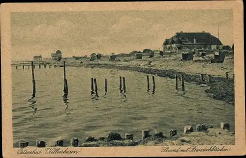 Ak Ostseebad Kellenhusen in Holstein, Strand, Strandschlösschen