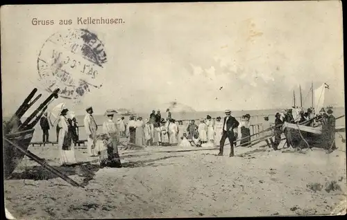 Ak Ostseebad Kellenhusen in Holstein, Strand, Boot