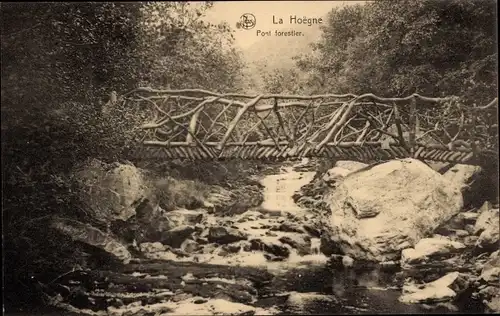 Ak Wallonie Lüttich, Le Hoegne, Waldbrücke