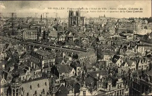 Ak Brüssel Brüssel, Panorama, Rathaus