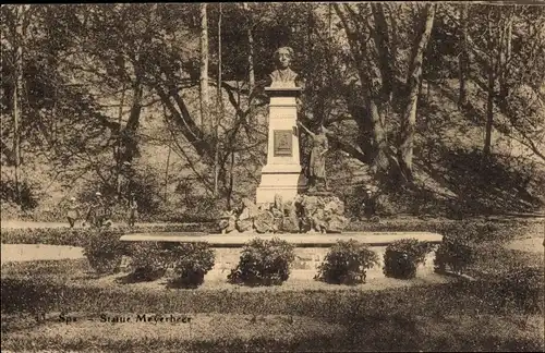 Ak Spa Wallonia Lüttich, Statue Meyerbeer