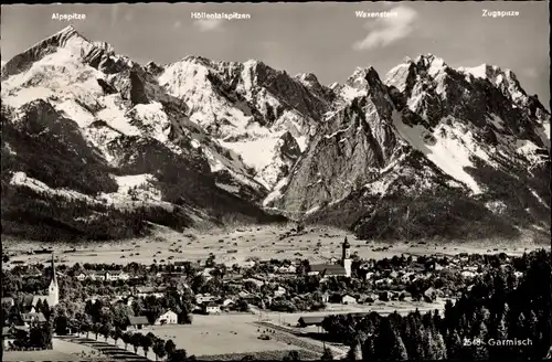 Ak Garmisch Partenkirchen in Oberbayern, Alpspitze, Waxenstein, Zugspitze