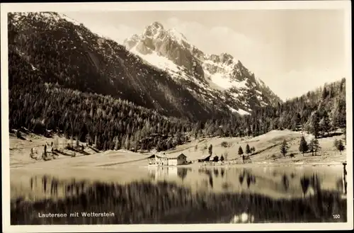 Ak Mittenwald in Oberbayern, Lautersee, Wetterstein