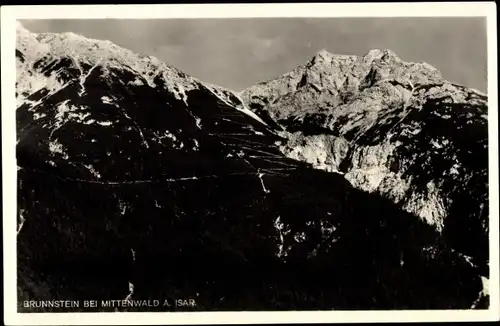 Ak Mittenwald in Oberbayern, Brunnstein