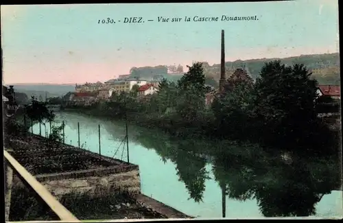 Ak Diez Lahn, Kaserne Donaumont, Flusspartie, Schornstein