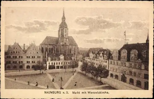 Ak Naumburg an der Saale, Markt, Wenzelskirche