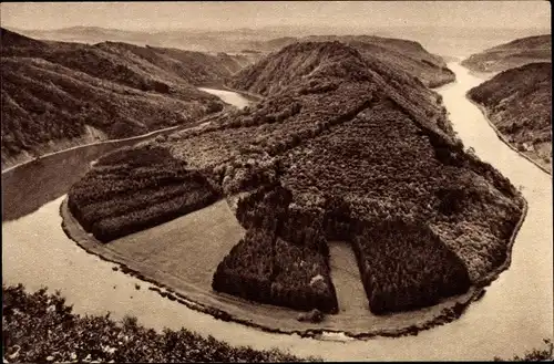 Ak Mettlach im Kreis Merzig Wadern Saarland, Landschaftspanorama, Blick auf die Große Saarschleife