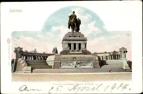 Ak Koblenz am Rhein, Kaiser Wilhelm Denkmal