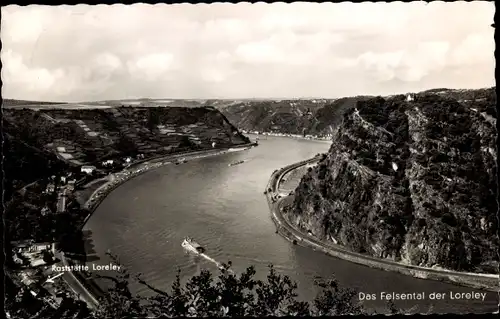 Ak Sankt Goarshausen am Rhein, Das Felsental der Loreley, Raststätte Loreley