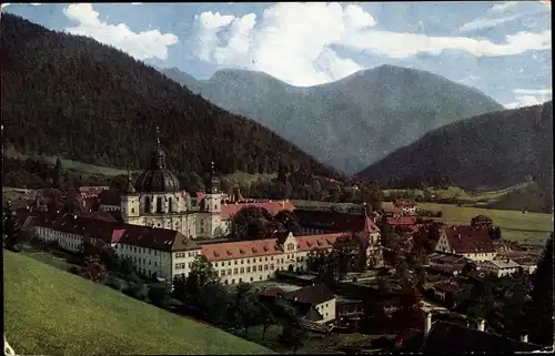 Ak Ettal Oberbayern, Kloster, Benediktinerabtei, Gesamtansicht