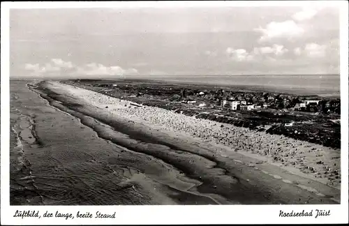 Ak Juist Nordseebad, Strand, Fliegeraufnahme