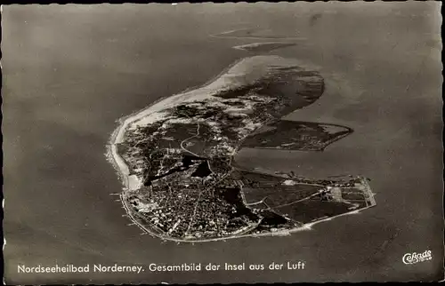 Ak Nordseebad Norderney Ostfriesland, Luftaufnahme, Gesamtansicht