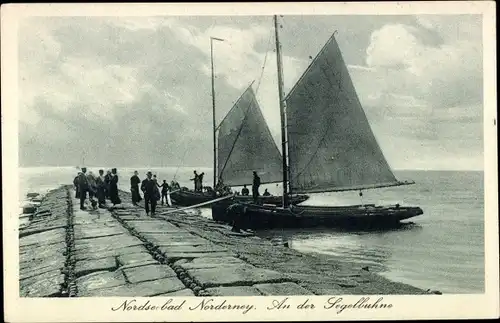 Ak Norderney in Ostfriesland, An der Segelbuhne