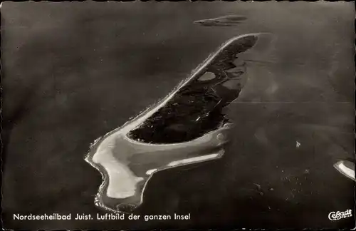 Ak Nordseebad Juist in Ostfriesland, Luftbild der Insel