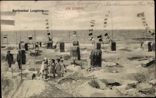 Ak Nordseebad Langeoog Ostfriesland, Am Strand