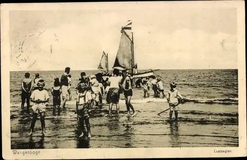 Ak Wangerooge, Strand, Lustsegler, Segelboote