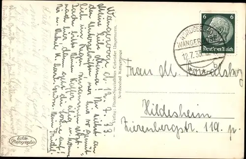 Ak Nordseebad Wangerooge in Ostfriesland, Strand, die Flut naht