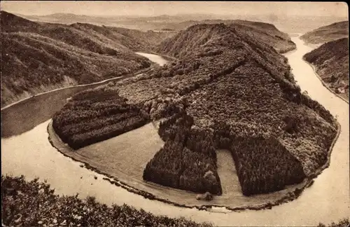 Ak Mettlach im Saarland, Große Saarschleife