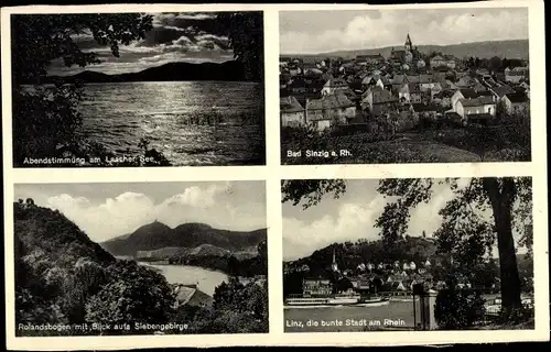 Ak Linz am Rhein, Abenstimmung am Laacher See, Bad Sinzig, Rolandsbogen, Siebengebirge