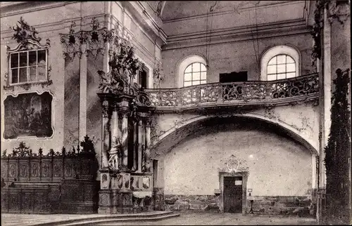 Ak Amorbach im Odenwald Unterfranken, Abteikirche, Seitenausgang