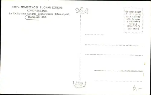 Ak Budapest Ungarn, XXXIV Nemzetközi Eucharisztikus Kongresszus