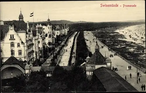 Ak Świnoujście Swinemünde Pommern, Promenade