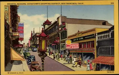 Ak San Francisco Kalifornien USA, Chintatown, Geschäfte