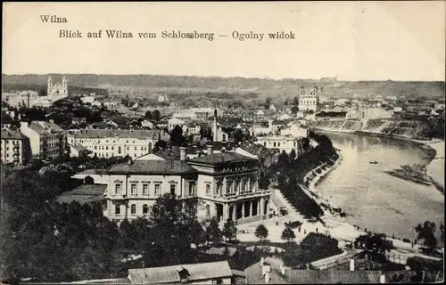 Ak Vilnius Wilna Litauen, Blick vom Schlossberg, Panorama