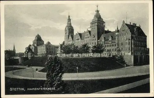 Ak Szczecin Stettin Pommern, Hakenterrasse