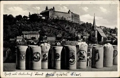 Ak Kulmbach in Oberfranken, Bierkrüge, Panorama