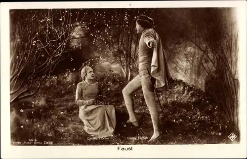 Ak Schauspielerin Camilla Horn, Schauspieler Gösta Ekman, Faust