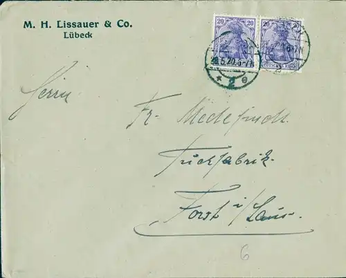 Briefumschlag M. H. Lissauer & Co., Lübeck