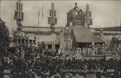 Ak Wien, Kaiserhuldigungs-Festzug 1908