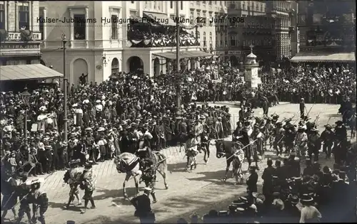 Ak Wien, Kaiserhuldigungs-Festzug 1908, Reiter