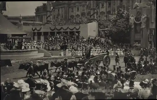 Ak Wien, Kaiserhuldigungs-Festzug 1908, Kanone