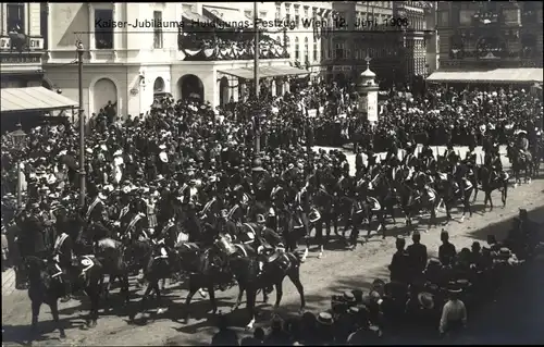 Ak Wien, Kaiserhuldigungs-Festzug 1908, Reiter