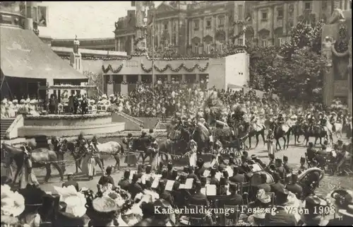 Ak Wien, Kaiserhuldigungs-Festzug 1908, Tribüne