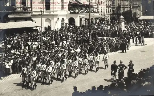 Ak Wien, Kaiserhuldigungs-Festzug 1908, Gruppe Armee Radetzky