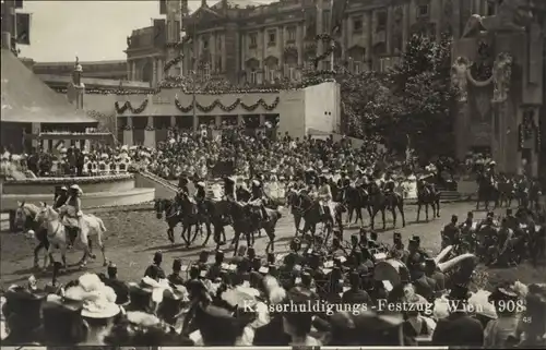 Ak Wien, Kaiserhuldigungs-Festzug 1908