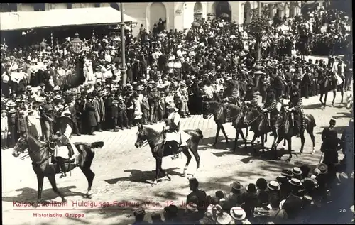 Ak Wien, Kaiserhuldigungs-Festzug 1908, Historische Gruppe