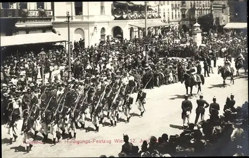 Ak Wien, Kaiserhuldigungs-Festzug 1908, Historische Gruppe